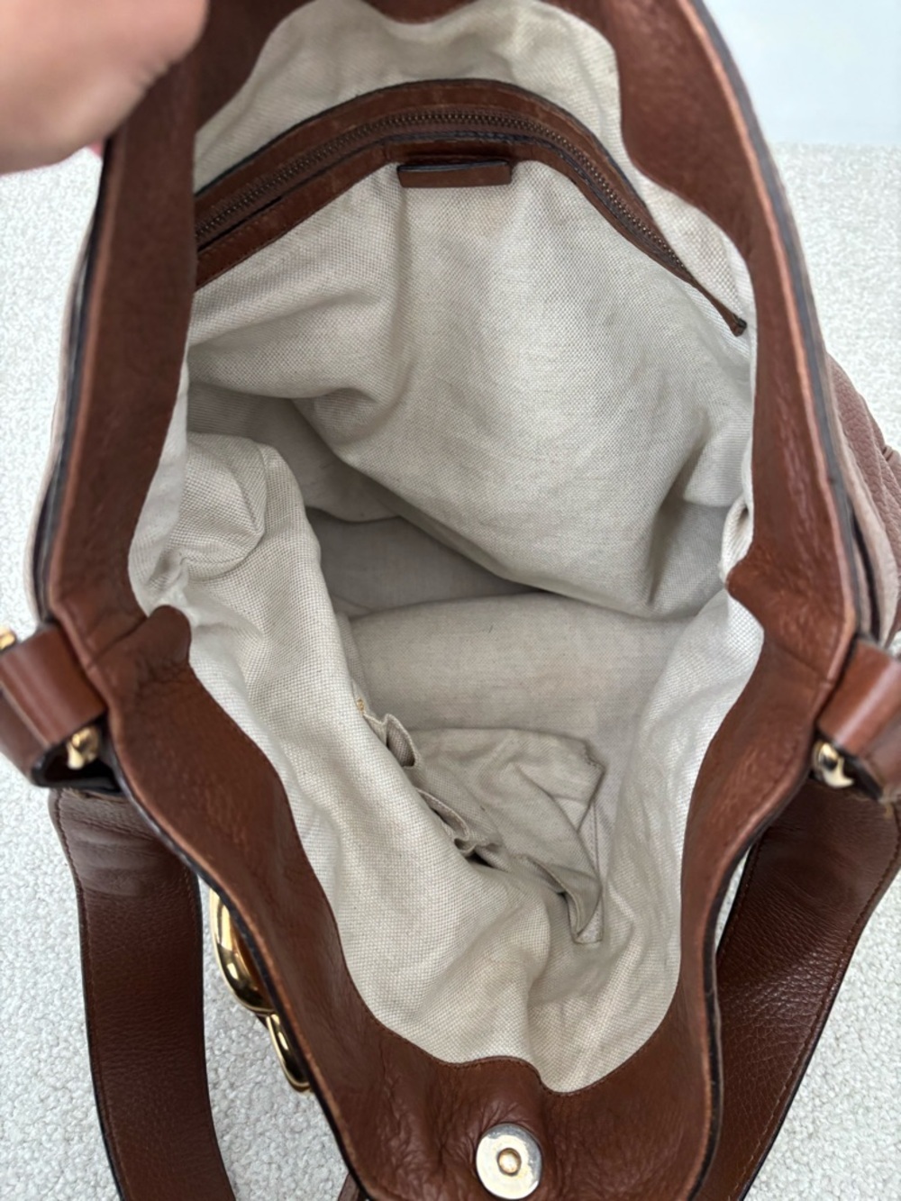 Gucci GG Marmont-Style Brown Pebbled Leather Shoulder Bag Gold Hardware - Picture 4 of 11